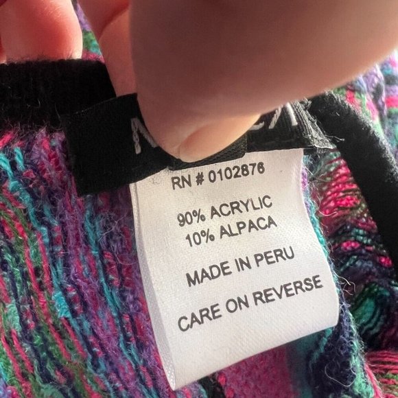 Novica Womens Striped Batwing Poncho Lightweight Sweater Aztec Boho Tribal - Picture 6 of 7